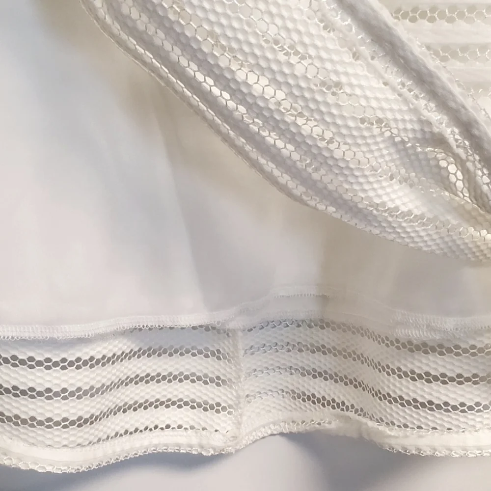 NWT White Hallow Out Pleated Swing Midi Skirt Large - Picture 6 of 7